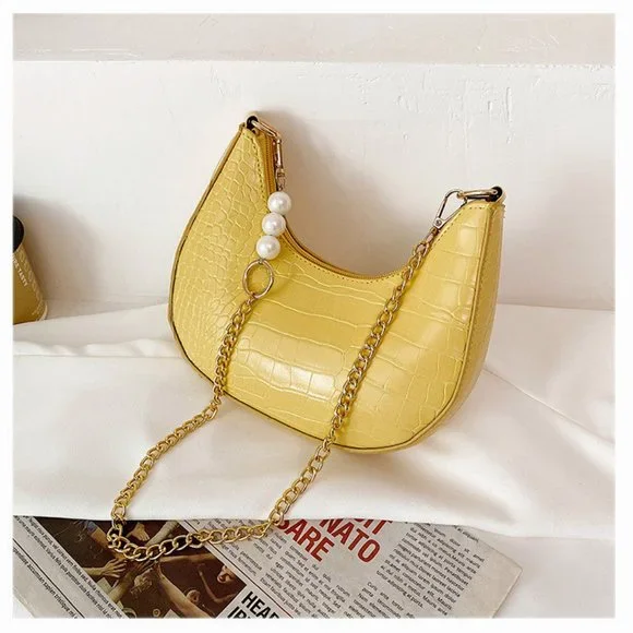 Crocodile retro armpit bag, ins chain, cross-body bag, Crescent bag - Picture 2 of 2